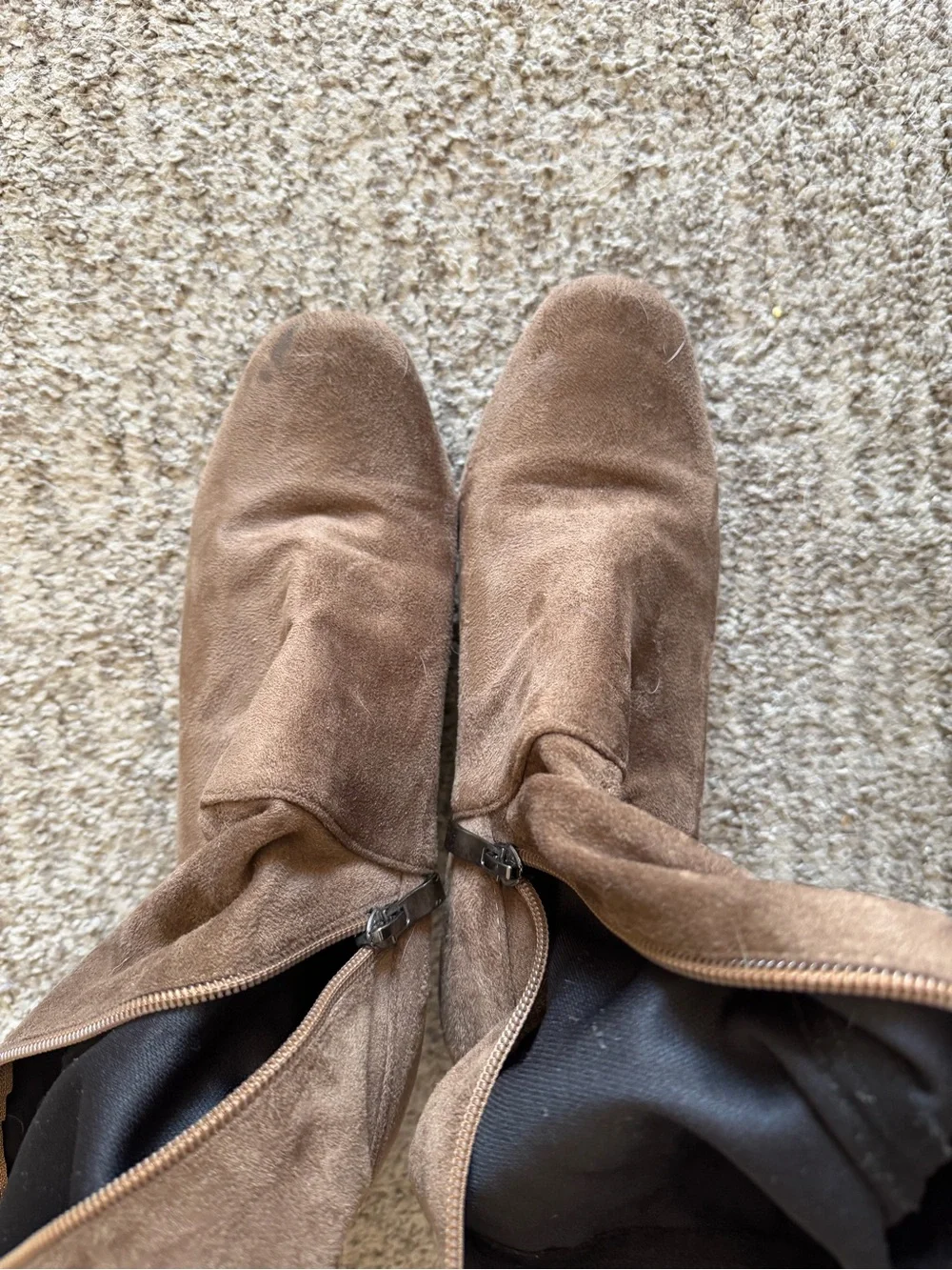 Catherine Malandrino Taupe Faux Suede Over Knee Boots Size 8